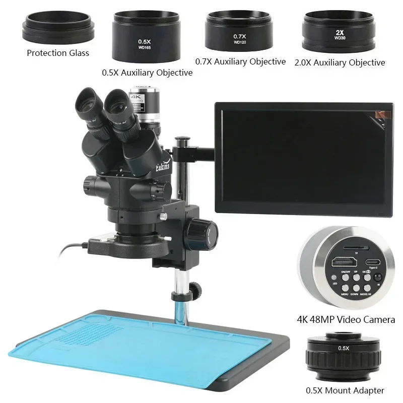 Trinocular Stereo Microscope 7X-45X - Simul Brenn Trinokular Stereo Mikroskop 3,5X