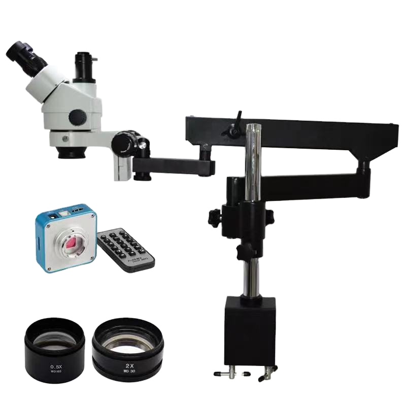 Articulating Arm Boom Stand Microscope - 48MP 3,5X-90X flexibler beweglicher Gelenkarm-Galgenständer Trinokulares