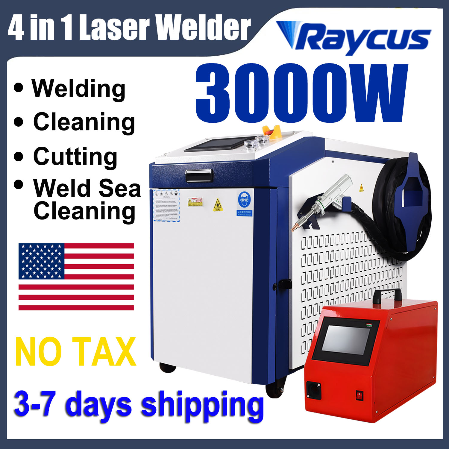 Laser Soldering Machine Handheld - Raycus 3000W Handgeführter 4-in-1 Faserlaser-Schweißer Multifunktionale