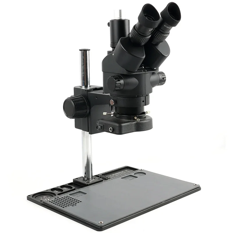 Trinocular Stereo Microscope 7X-45X - 7X- 45X Zoom Industrieller simultaner Aluminiumlegierungsständer