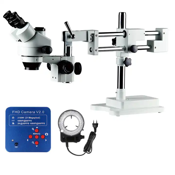 Trinocular Stereo Microscope 7X-45X - 7X-45X Zoom Stereo-Schweißmikroskop mit Dreiecksspiegel für