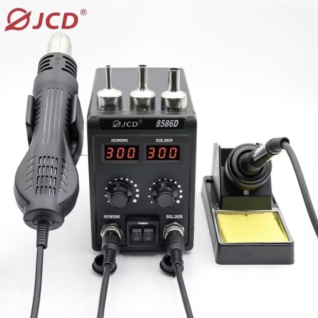 2 In 1 Soldering Rework Station 750W - JCD 8586D 2-in-1 Lötstation Heißluftpistole LCD