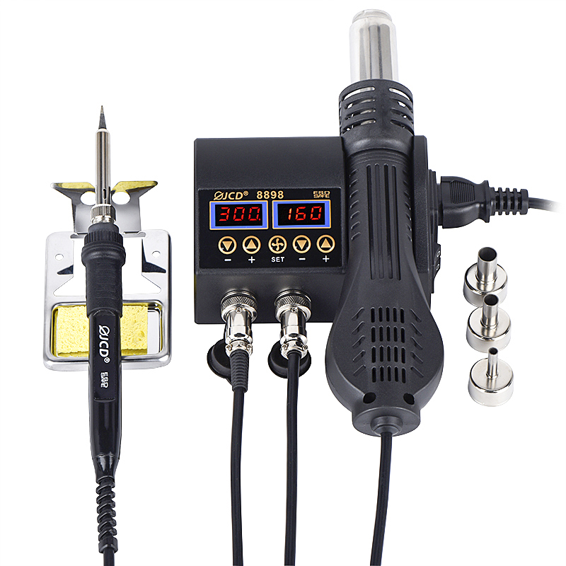 2 In 1 Soldering Rework Station 750W - JCD 2-in-1 8898 Lötstation LED Digital