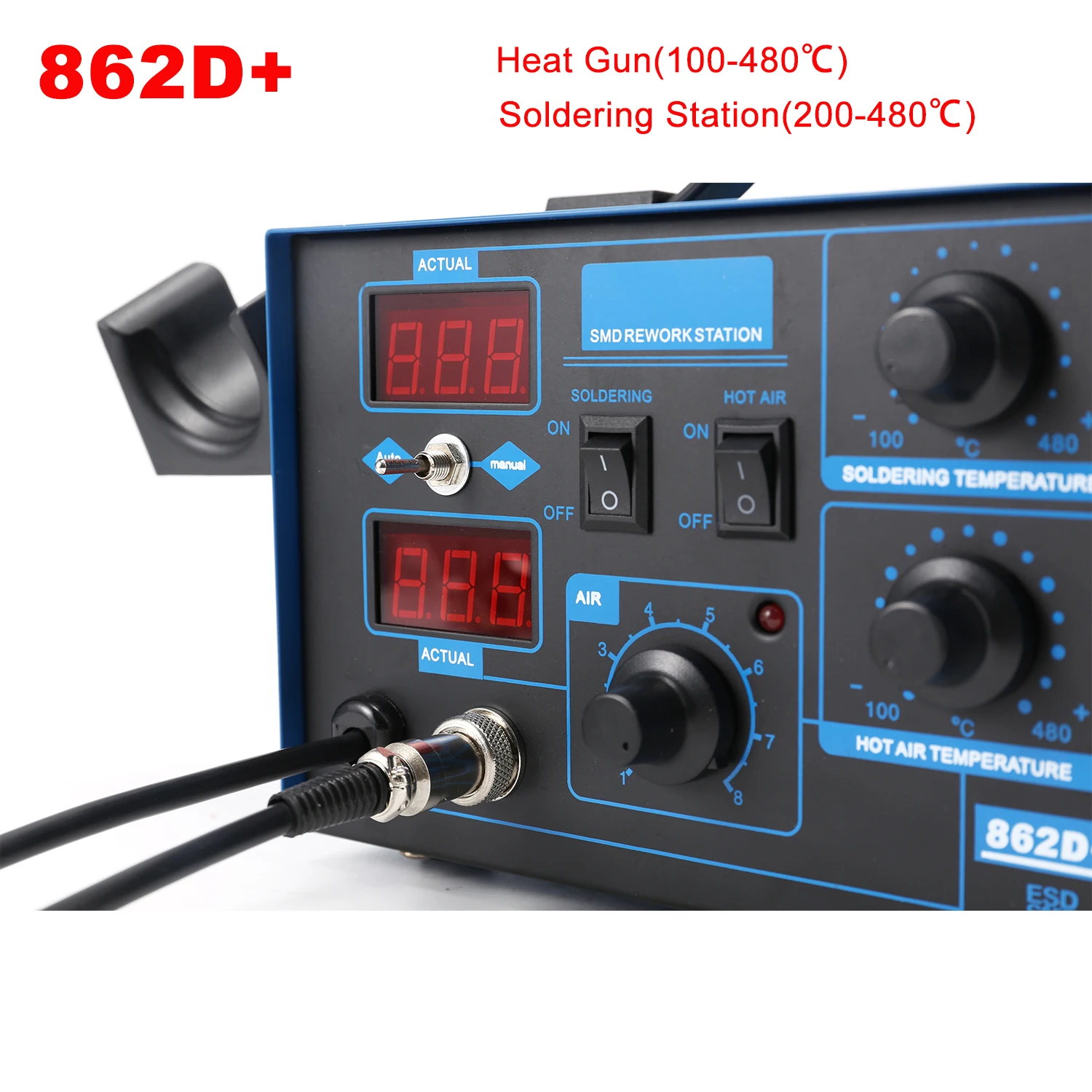 2 In 1 Soldering Rework Station 750W - 862D+ Lötstation 2-in-1 BGA Rework-Station Lötkolben