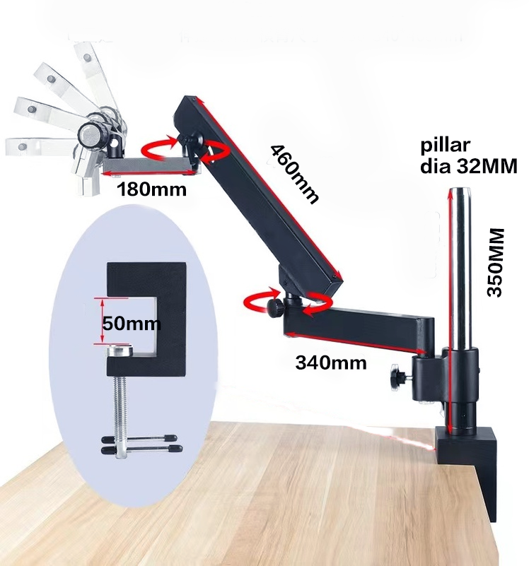 Flexibler Gelenkarm, großer Au – Articulating Arm Boom Stand Microscope Bewertung und Preis