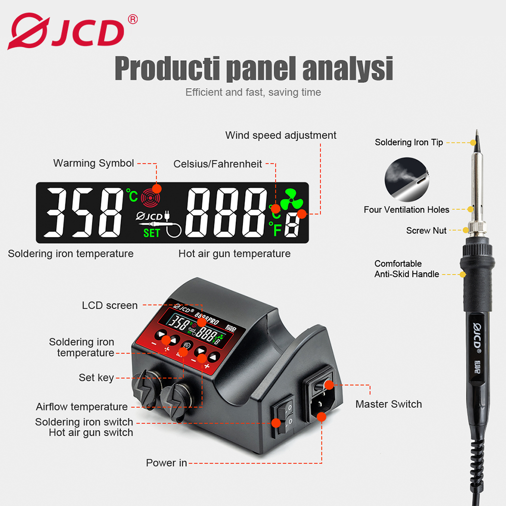 JCD 8898Pro 2 in 1 Lötstation  – 2 In 1 Soldering Rework Station 750W Bewertung und Preis