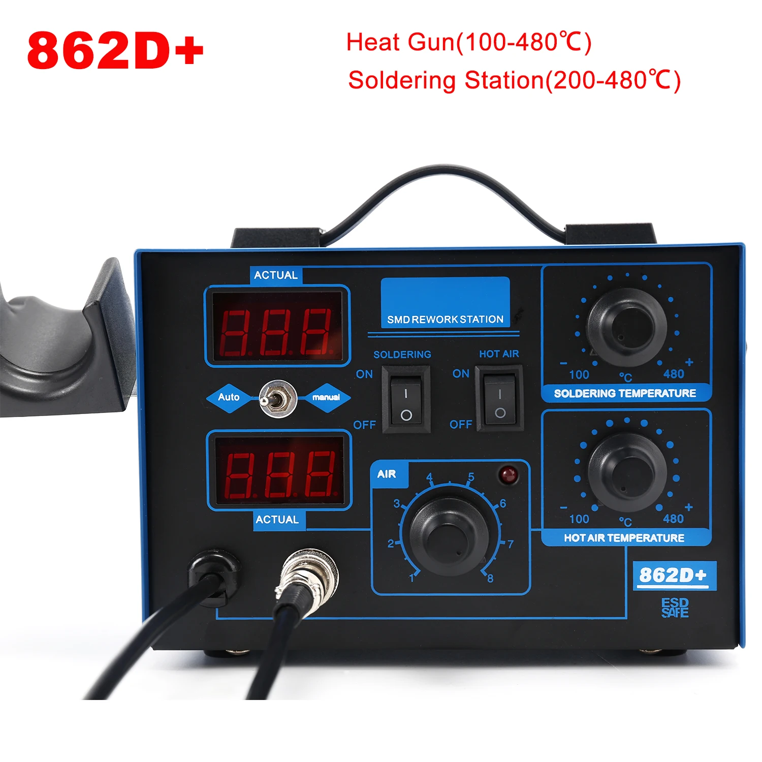 862D+ Lötstation 2-in-1 BGA Re – 2 In 1 Soldering Rework Station 750W Bewertung und Preis